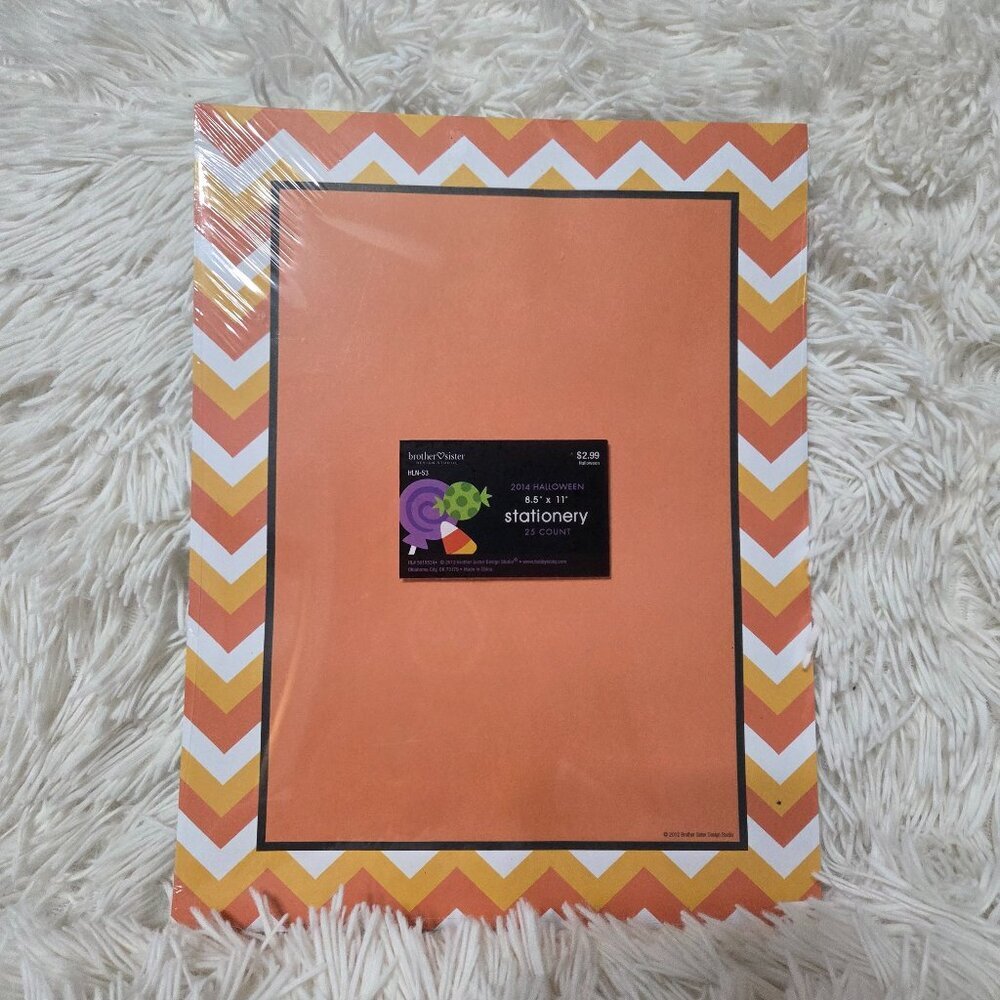 Brother Sister Design Studio Candy Corn 2014 Halloween Stationery paper 25 count